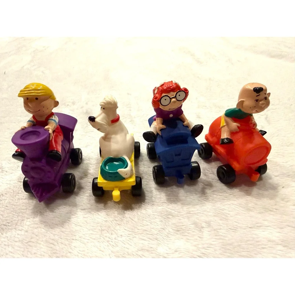 Vintage 1998 Dairy Queen Dennis‎ the Menace Rolling Train Toy FULL SET of 4